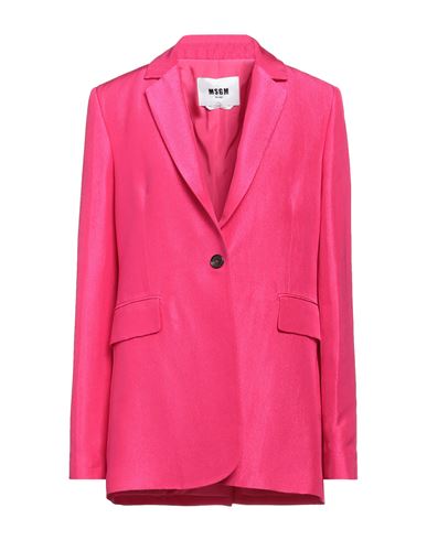 Msgm Woman Suit Jacket Fuchsia Size 8 Viscose In Pink