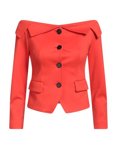 Msgm Woman Blazer Orange Size 2 Polyamide, Elastane In Orange