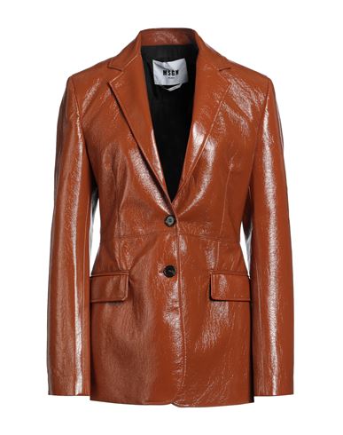Msgm Woman Suit Jacket Brown Size 8 Polyester