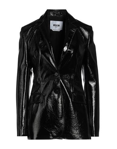 Msgm Woman Suit Jacket Black Size 10 Polyester