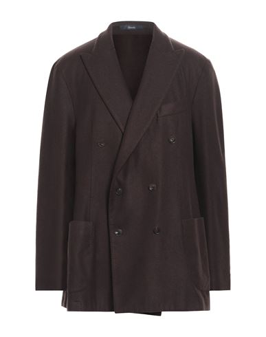 Drumohr Man Suit Jacket Dark Brown Size 48 Cashmere
