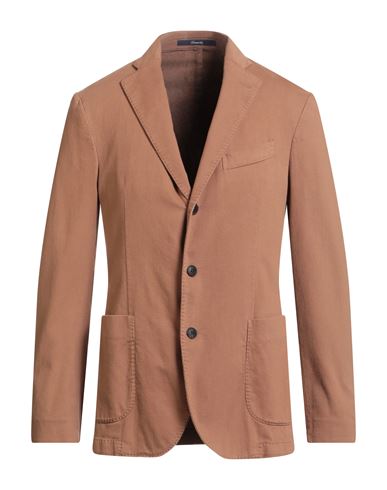 Drumohr Man Blazer Brown Size 44 Cotton, Elastane In Brown