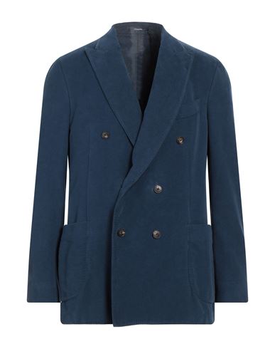 Drumohr Man Suit Jacket Navy Blue Size 44 Cotton