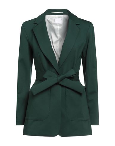 Merci .., Woman Blazer Emerald Green Size 6 Viscose, Nylon, Elastane