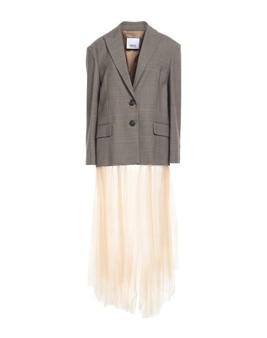 Erika Cavallini Woman Blazer Khaki Size 6 Polyamide, Polyester, Virgin Wool, Elastane, Acetate In Beige