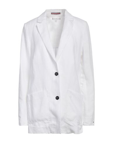 Tommy Hilfiger Woman Suit Jacket White Size 8 Linen