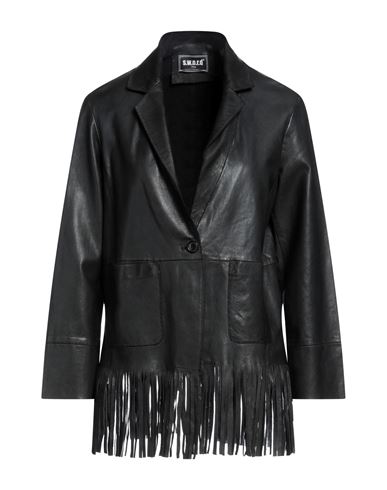 Sword 6.6.44 Woman Suit Jacket Black Size 10 Soft Leather