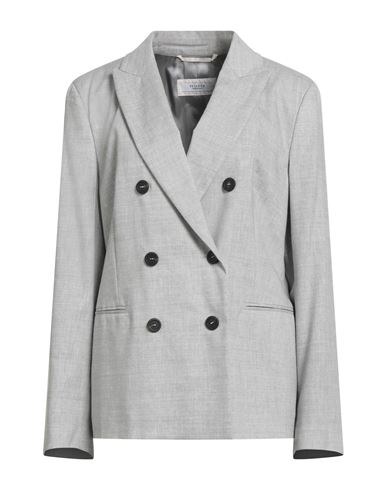 Woman Blazer Grey Size 12 Virgin Wool, Linen