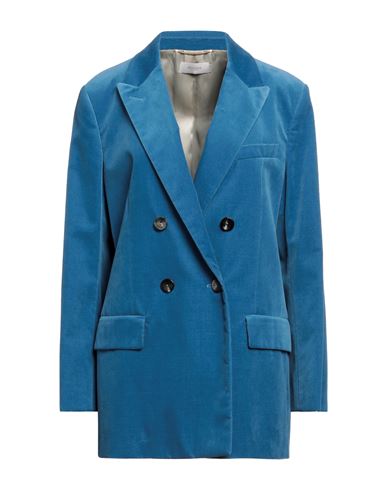 Agnona Woman Blazer Pastel Blue Size 4 Cotton