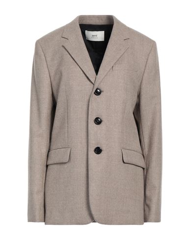 Ami Alexandre Mattiussi Woman Blazer Dove Grey Size 16 Cotton, Polyester
