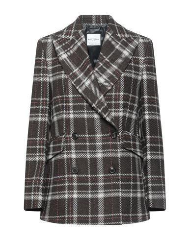 Ballantyne Woman Blazer Dark Brown Size 2 Wool, Cashmere