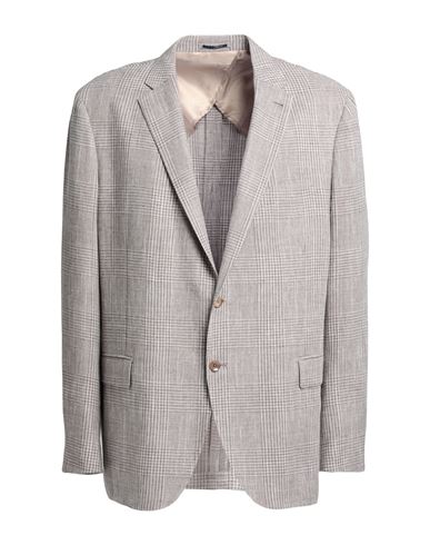 Lardini Man Blazer Khaki Size 50 Wool, Cotton, Linen In Beige