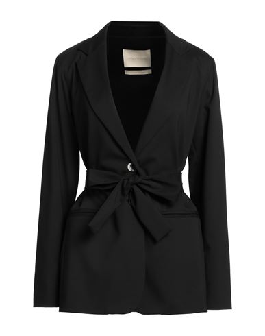 Momoní Woman Blazer Black Size 10 Polyester, Wool, Viscose, Elastane