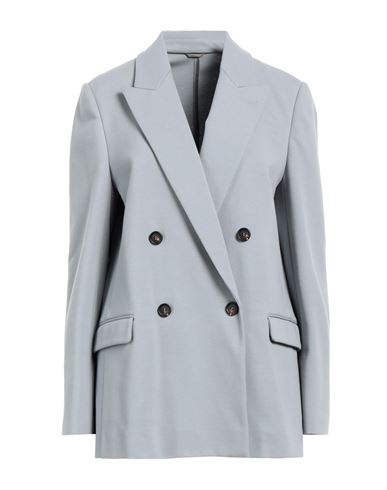 Brunello Cucinelli Woman Blazer Grey Size 12 Cotton, Polyamide, Elastane, Brass