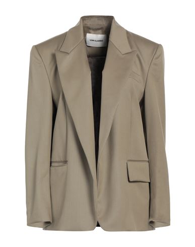 Low Classic Wool Blazer With Back Slit In Beige