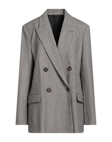 Brunello Cucinelli Woman Blazer Grey Size 12 Virgin Wool, Polyamide, Elastane