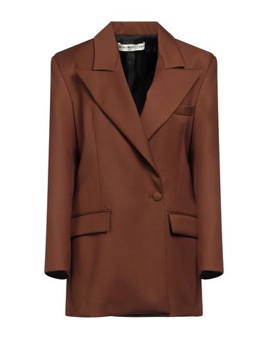 Nineminutes Woman Suit Jacket Brown Size 6 Polyester, Viscose, Elastane