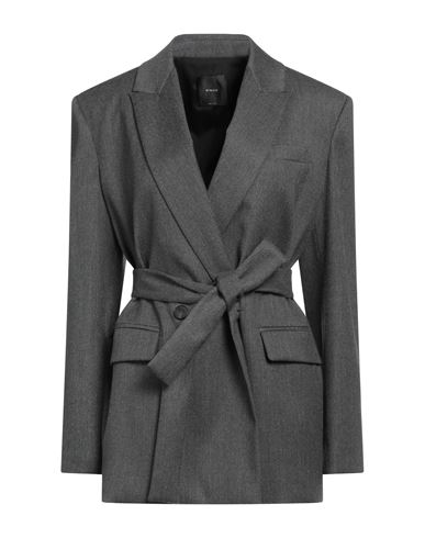Pinko Woman Blazer Lead Size 2 Wool, Polyester, Viscose, Elastane In Grey