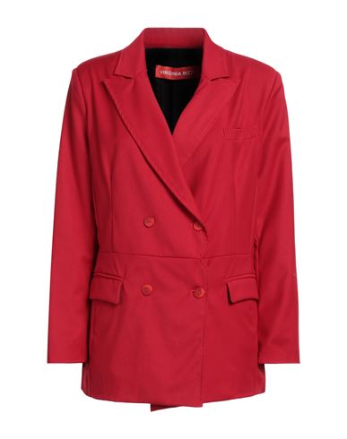 Virginia Bizzi Woman Blazer Red Size 4 Polyester, Viscose, Elastic Fibres