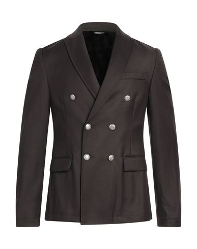 Daniele Alessandrini Homme Man Blazer Dark Brown Size 42 Polyester, Viscose, Elastane In Brown