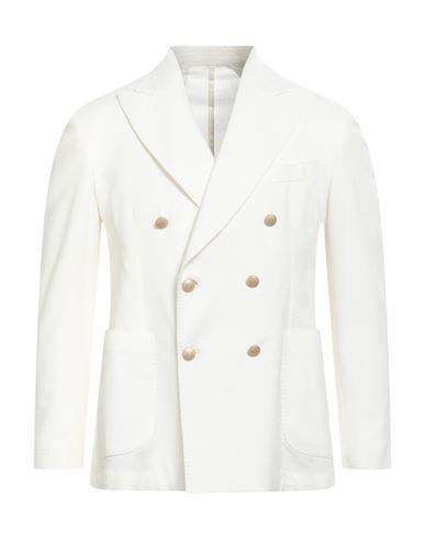 Barba Napoli Man Suit Jacket White Size 40 Cotton