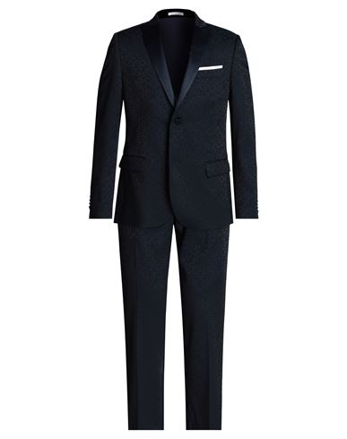 Shop Daniele Alessandrini Man Suit Midnight Blue Size 40 Viscose, Polyester, Cotton, Elastane