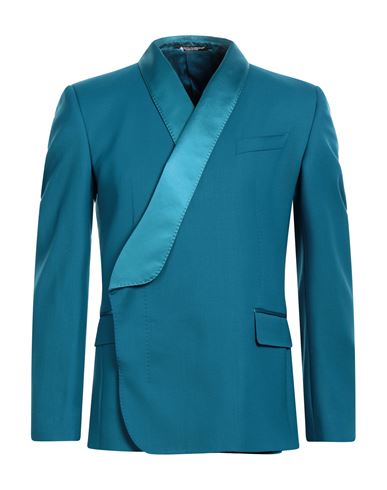 Dolce & Gabbana Man Suit Jacket Deep Jade Size 44 Wool, Silk, Polyester, Elastane In Green