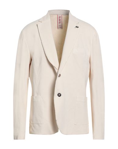 Bob Man Blazer Cream Size 44 Cotton, Elastane In Neutral