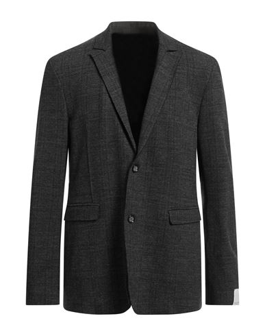 Paolo Pecora Man Blazer Grey Size 38 Polyester, Viscose, Elastane In Black