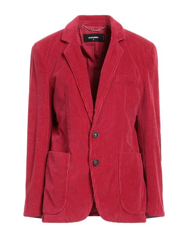 Dsquared2 Woman Blazer Red Size 6 Cotton, Elastane, Calfskin