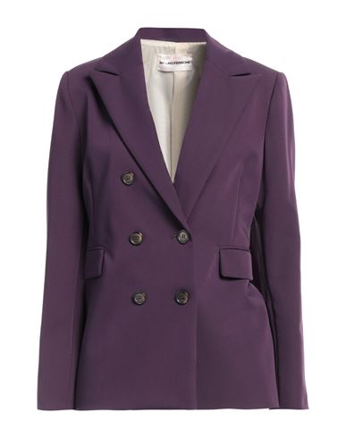 Sandro Ferrone Woman Blazer Dark Purple Size 8 Polyester, Viscose, Elastane