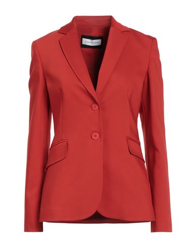 Caractere Caractère Woman Blazer Tomato Red Size 10 Cotton, Polyester, Elastane
