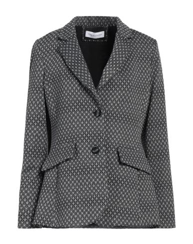 Caractere Caractère Woman Blazer Lead Size 10 Polyester, Metallic Fiber, Elastane In Grey