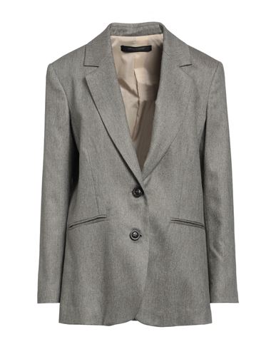 Messagerie Woman Blazer Grey Size S Viscose, Virgin Wool, Wool, Elastane