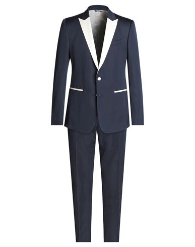 Dolce & Gabbana Man Suit Navy Blue Size 34 Polyester, Silk