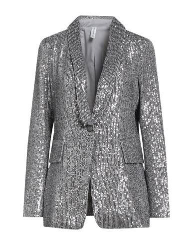 Tensione In Woman Blazer Silver Size M Polyester In Silver