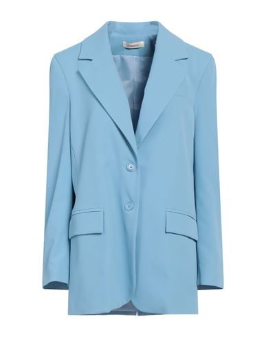 Kontatto Woman Blazer Sky Blue Size S Polyester, Elastane