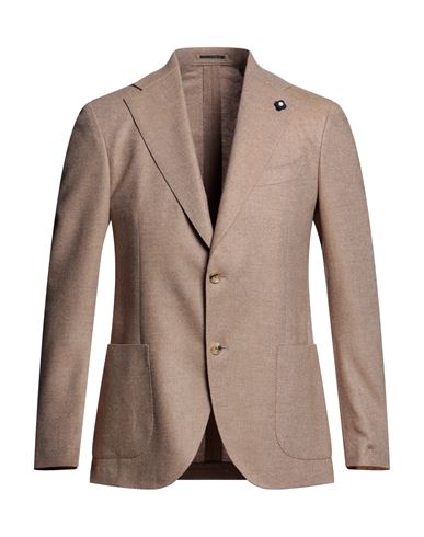 Lardini Man Suit Jacket Sand Size 40 Wool In Beige