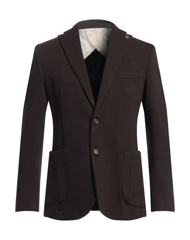 Barbati Man Suit Jacket Dark Brown Size 38 Polyamide, Viscose, Elastane