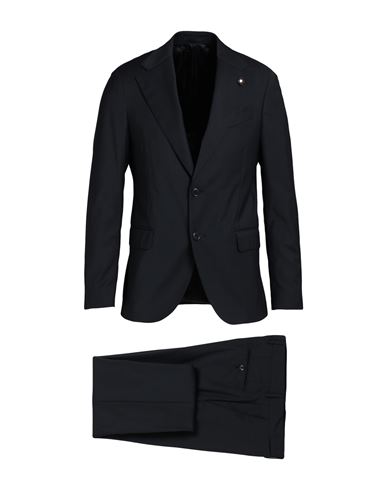 Lardini Man Suit Black Size 44 Polyester, Wool, Elastane