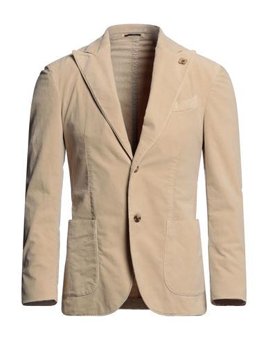 Lardini Man Suit Jacket Sand Size 44 Cotton, Elastane In Beige