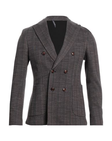 Angelo Nardelli Man Suit Jacket Dark Brown Size 40 Cotton, Virgin Wool