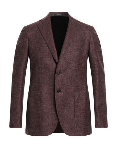 Angelo Nardelli Man Suit Jacket Burgundy Size 38 Virgin Wool In Red