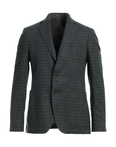 Angelo Nardelli Man Suit Jacket Dark Green Size 48 Virgin Wool