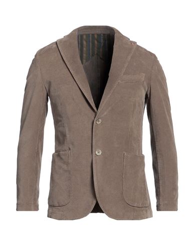 Barbati Man Blazer Khaki Size 40 Cotton, Elastane In Brown
