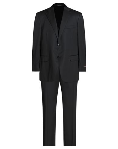 Canali Man Suit Black Size 46 Virgin Wool