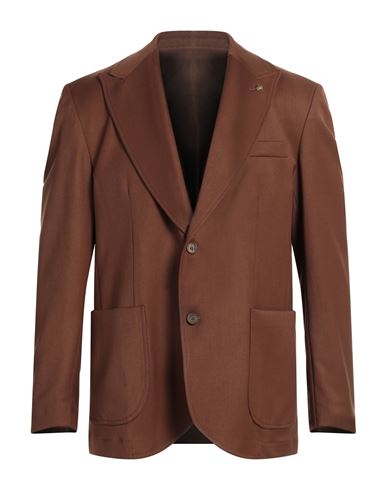 Barbati Man Suit Jacket Brown Size 44 Polyester, Viscose, Elastane