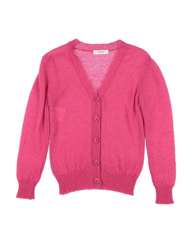 Vicolo Babies'  Toddler Girl Cardigan Fuchsia Size 4 Acrylic, Polyamide, Mohair Wool, Wool In Pink