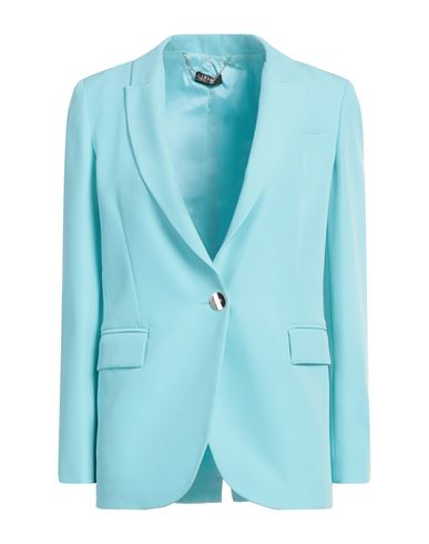LIU •JO LIU •JO WOMAN BLAZER TURQUOISE SIZE 2 POLYESTER, ELASTANE 