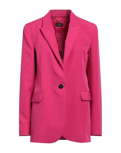 LIU •JO LIU •JO WOMAN BLAZER FUCHSIA SIZE 2 POLYESTER, ELASTANE 